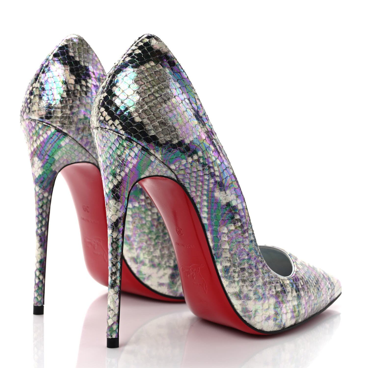Christian Louboutin Iridescent Snakeskin So Kate 120 Pumps 39 Roccia 4 of 7
