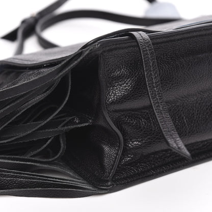 Prada Glace Calf Etiquette Fringe Flap Black Astrale 9 of 10