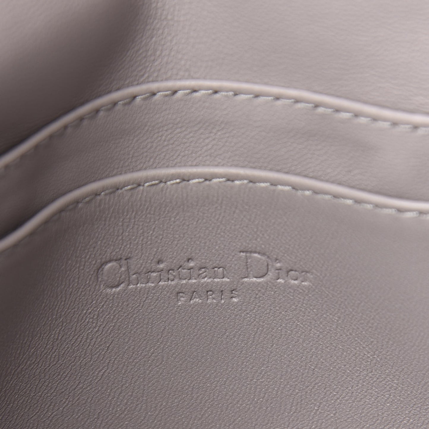 Lambskin Cannage Lady Dior Pochette Grey