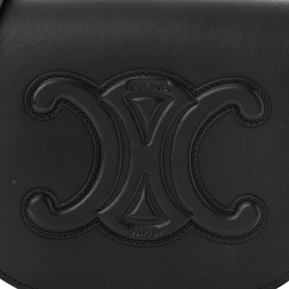 Celine Smooth Calfskin Cuir Triomphe Folco Crossbody Bag Black 7 of 12