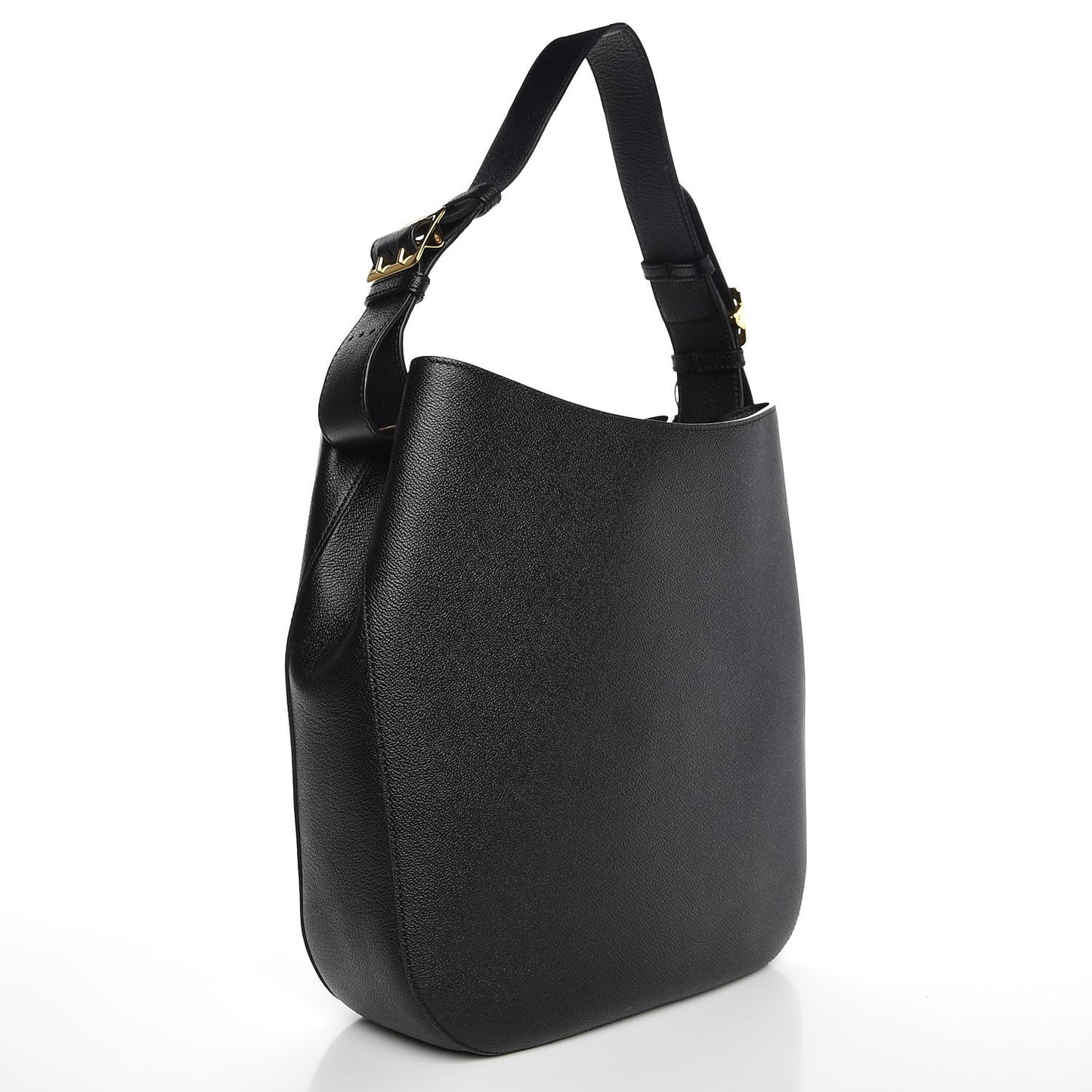 Grainy Calfskin Small Elmstone Hobo Black