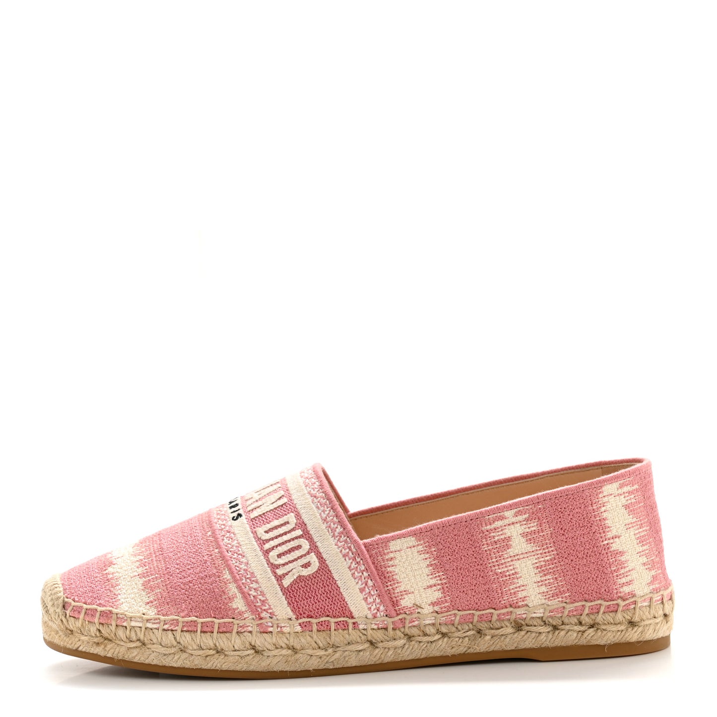 Cotton D-Stripes Embroidered Granville 15mm Espadrilles 40.5 Deep Nude