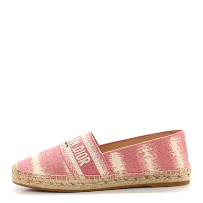 Christian Dior Cotton D-Stripes Embroidered Granville 15mm Espadrilles 40.5 Deep Nude 1 of 9