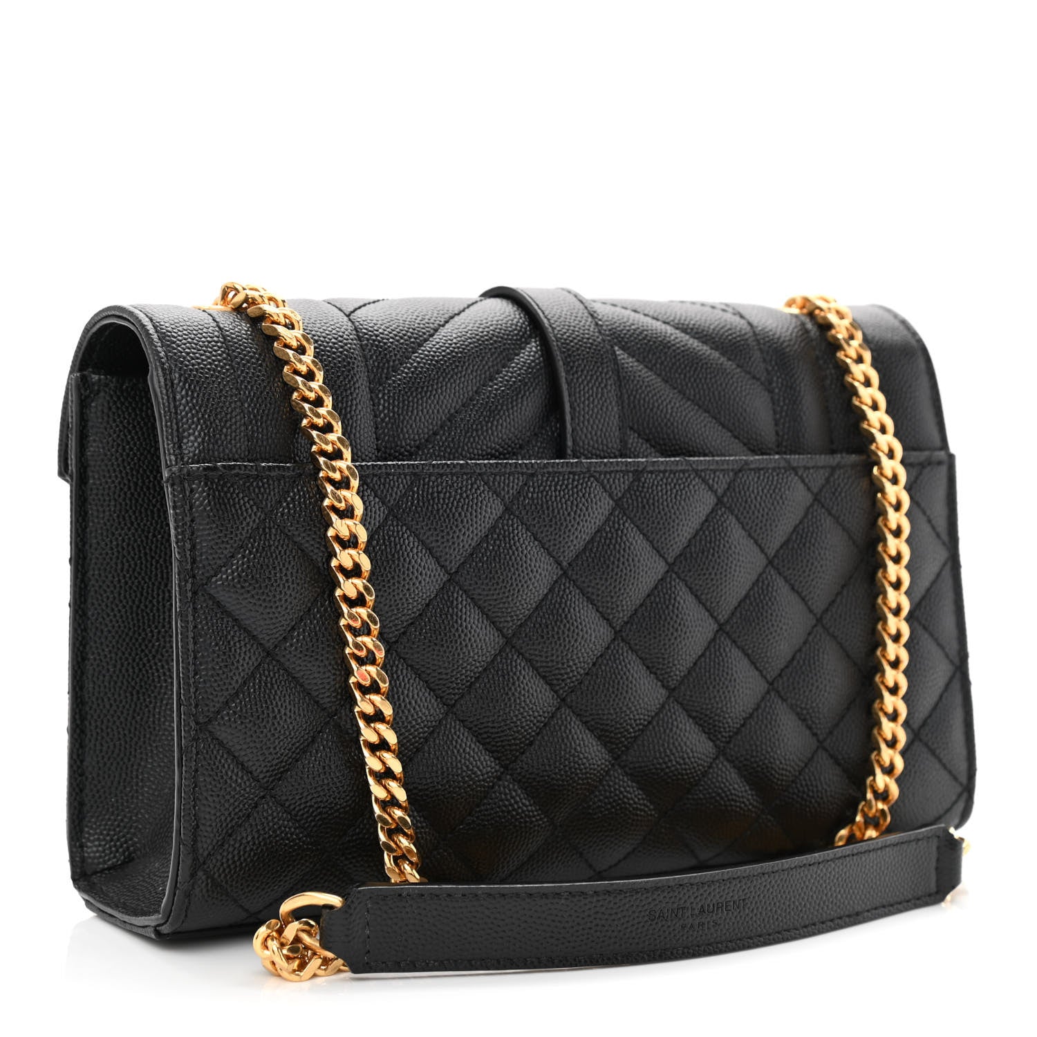 Saint Laurent Grain De Poudre Textured Mixed Matelasse Triquilt Small Monogram Satchel Black 3 of 10