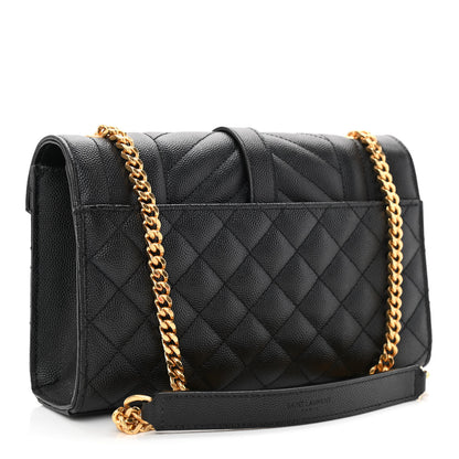 Saint Laurent Grain De Poudre Textured Mixed Matelasse Triquilt Small Monogram Satchel Black 3 of 10
