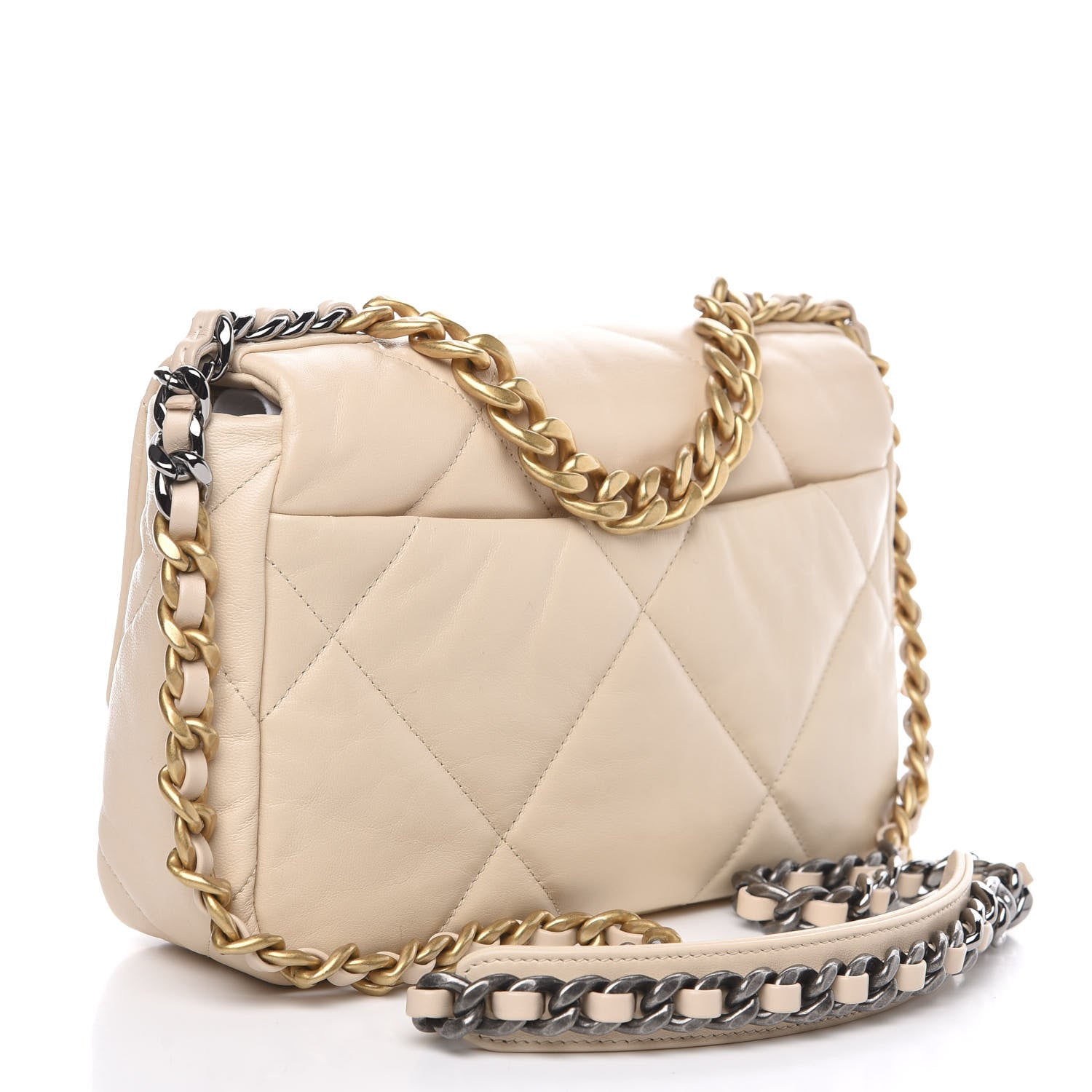 Chanel Goatskin Quilted Medium 19 Flap Beige 2 of 10