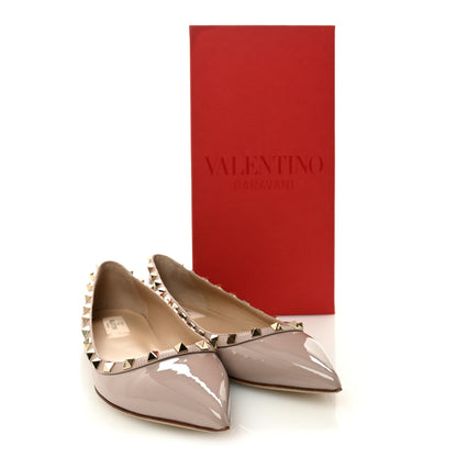 Valentino Garavani Patent Rockstud Ballerina Flats 40 Poudre 10 of 10
