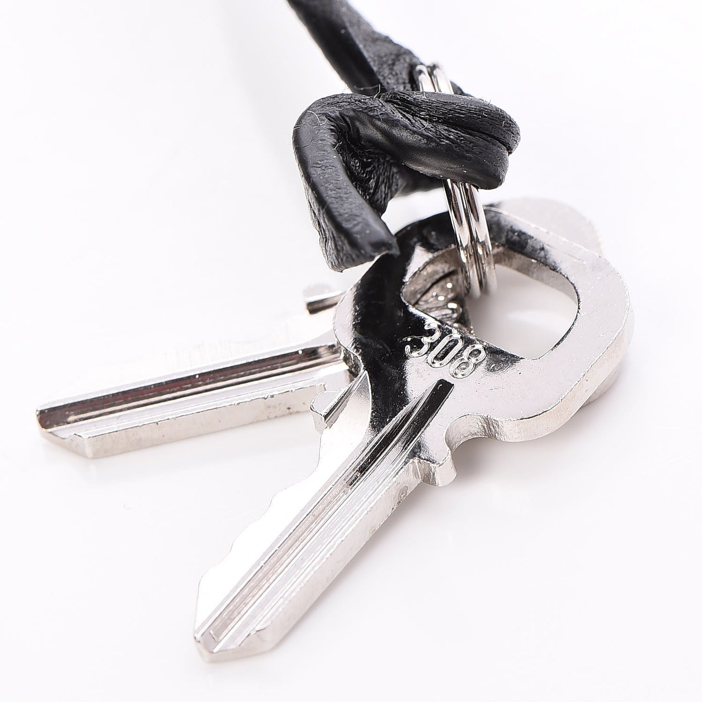 Veau Cachemire Clochette Key Bell Holder Lock Set Black Silver