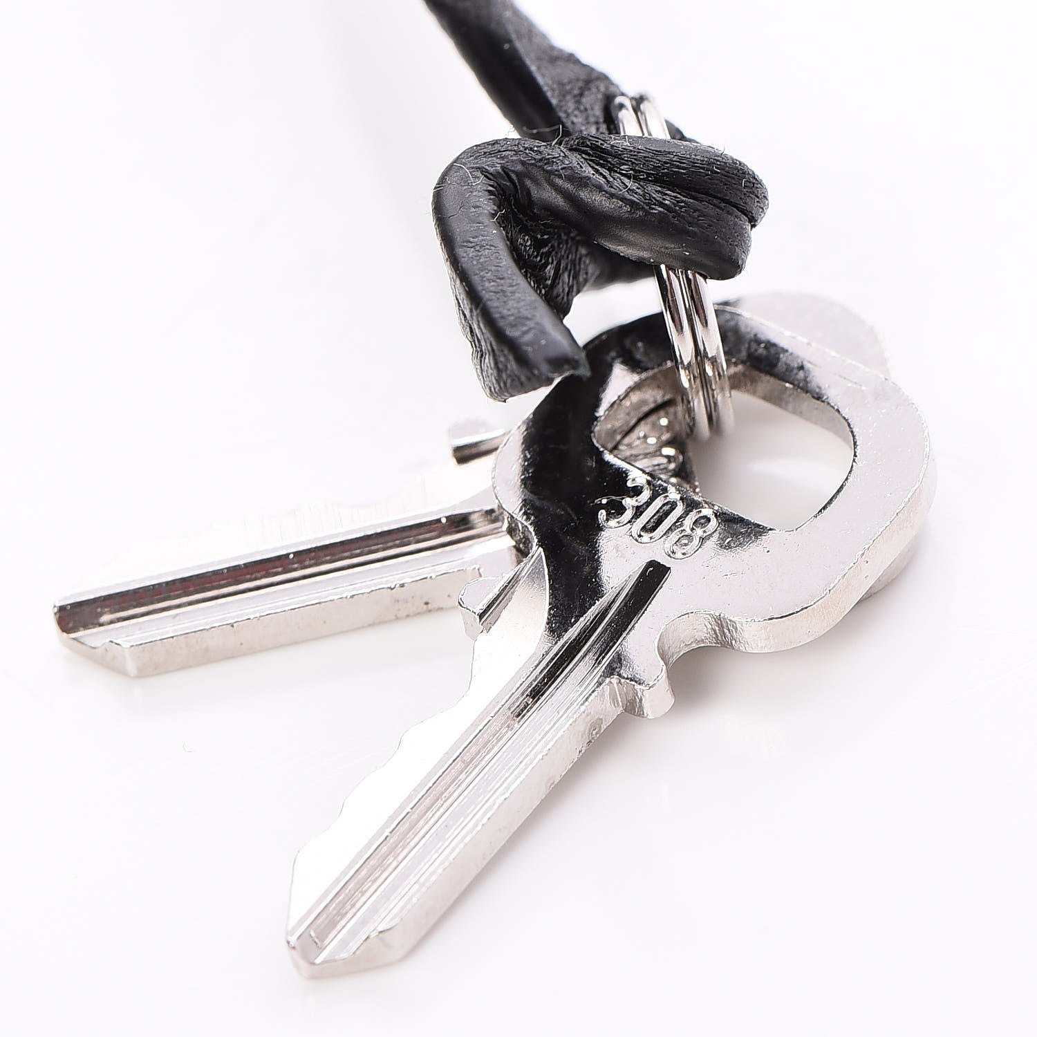 Louis Vuitton Veau Cachemire Clochette Key Bell Holder Lock Set Black Silver 5 of 5