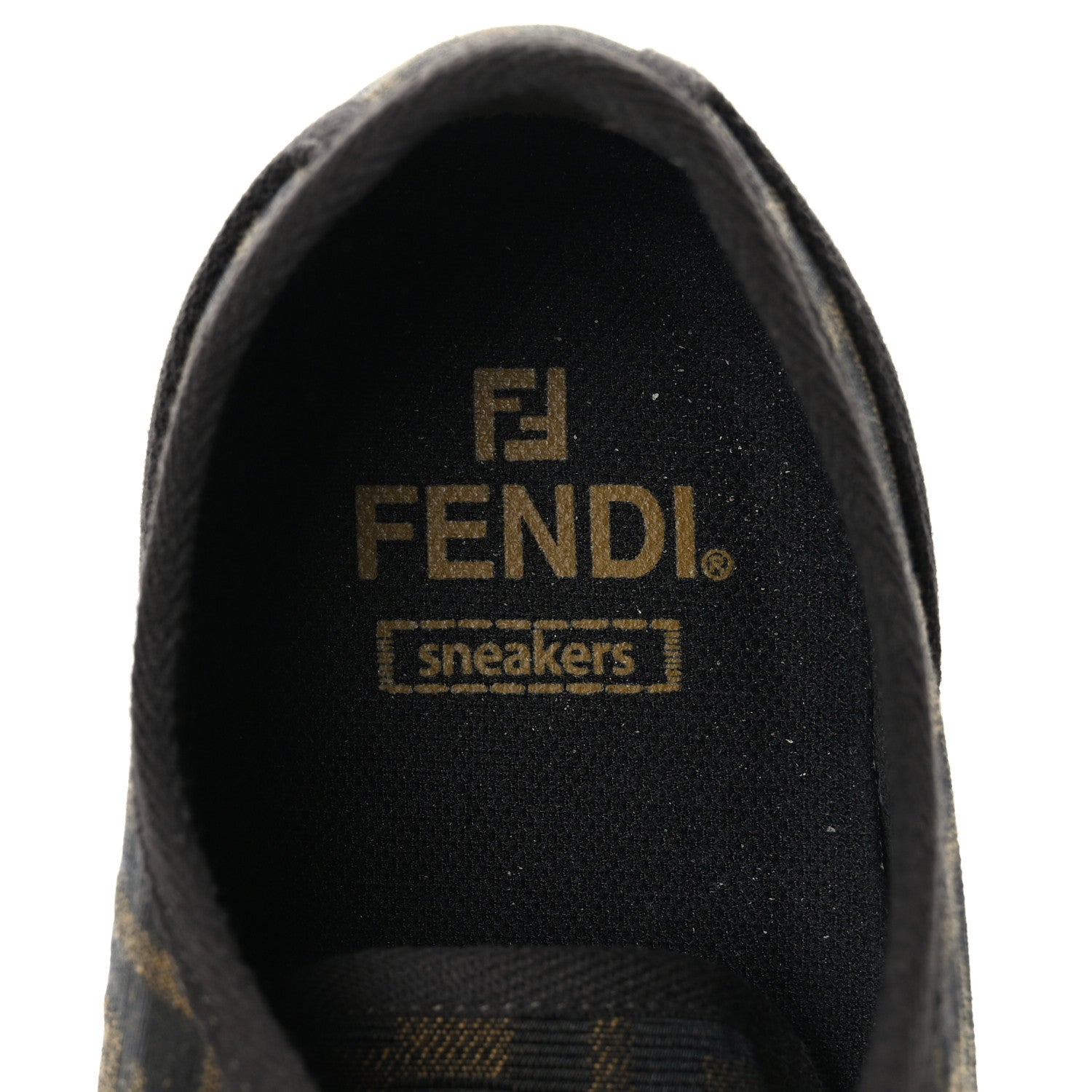 Fendi Fabric Jacquard FF Womens Domino Low Top Sneakers 40 Tobacco 7 of 8