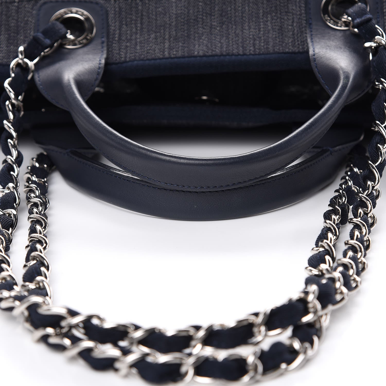 Chanel Denim Large Deauville Tote Dark Blue 10 of 10