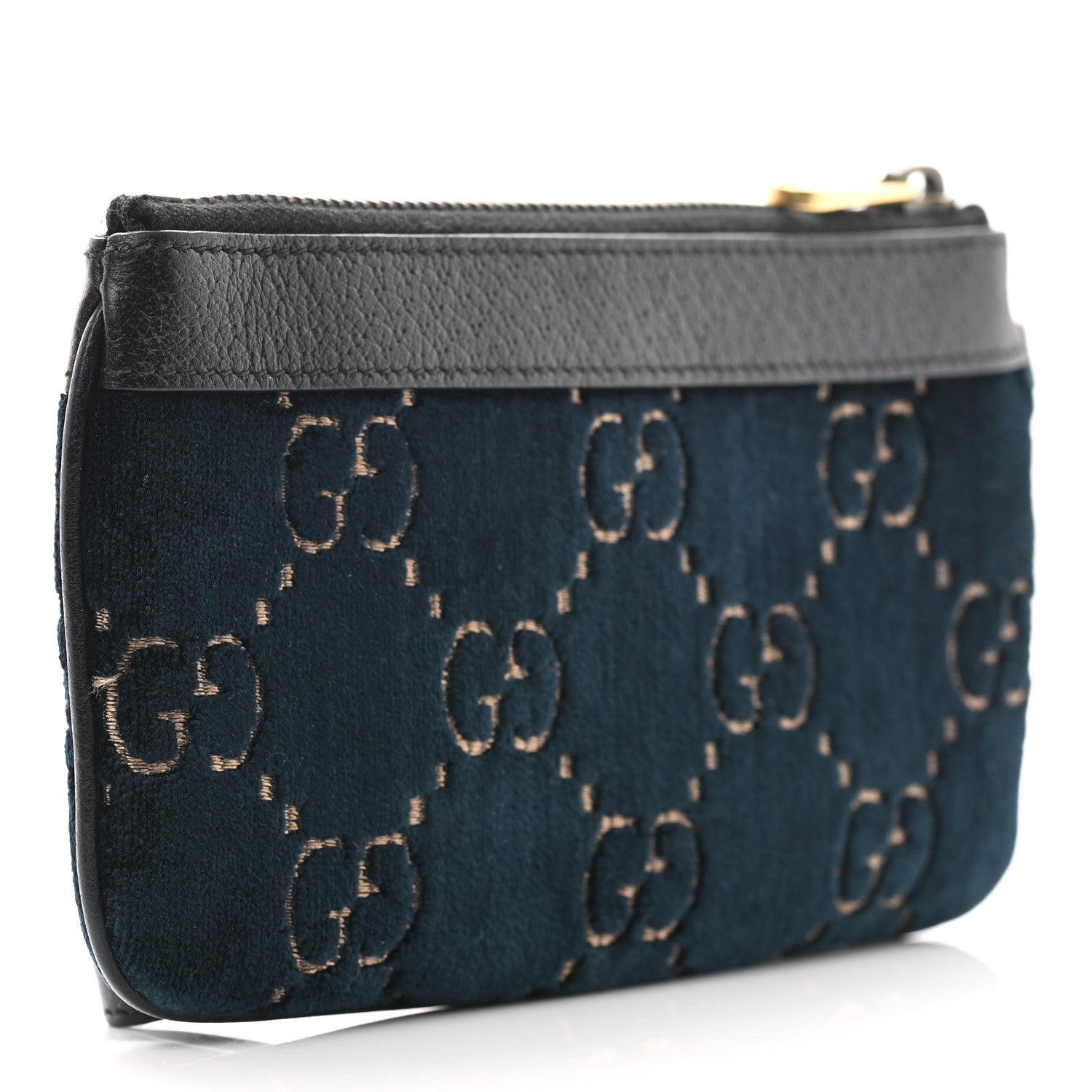 Gucci Velvet GG Monogram Textured Calfskin Web Smartphone Case Blue Beige Black 3 of 7