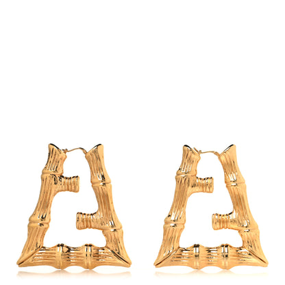 Fendi Metal FF Bamboo Hoop Earrings Gold 1 of 5
