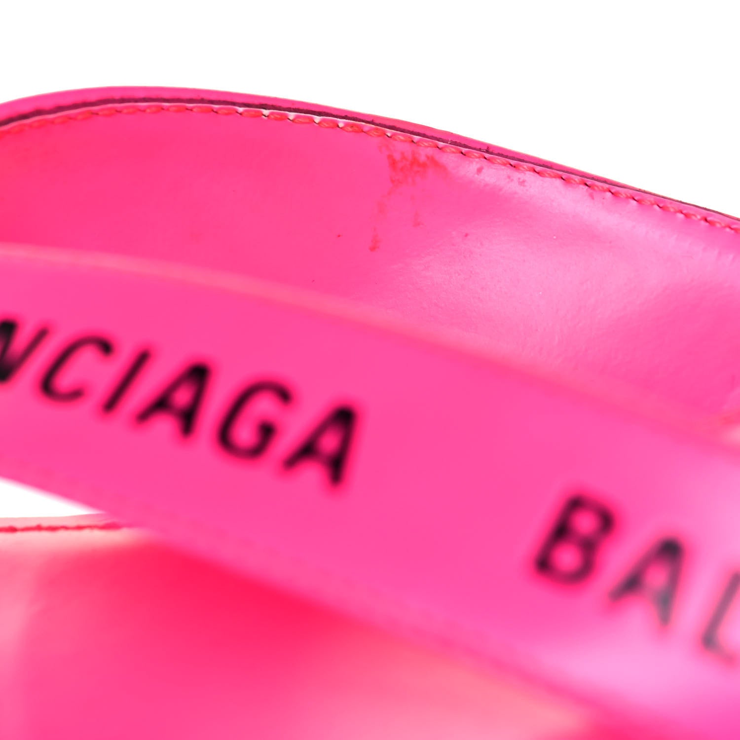 Balenciaga Calfskin Logo Thong Sandals 35 Neon Pink 8 of 13