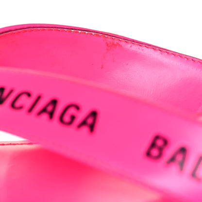 Balenciaga Calfskin Logo Thong Sandals 35 Neon Pink 8 of 13