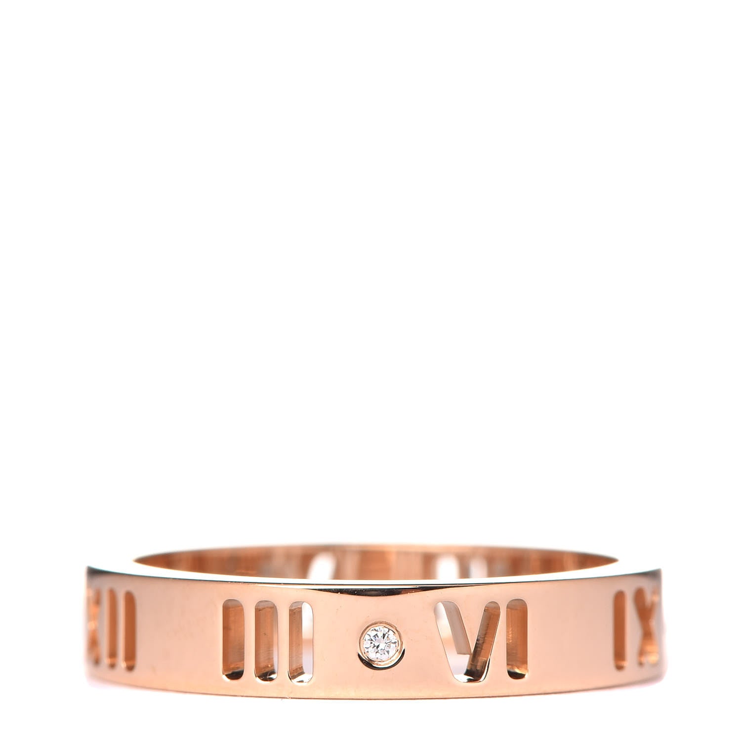 Tiffany 18K Rose Gold Diamond Atlas Pierced Ring 49 4.75 1 of 3