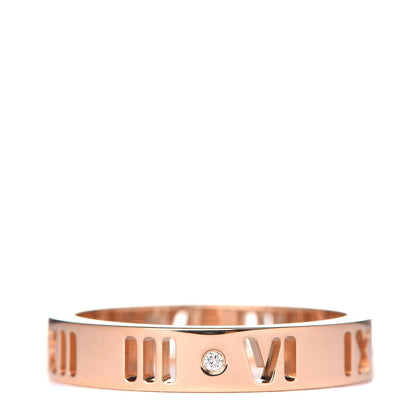 Tiffany 18K Rose Gold Diamond Atlas Pierced Ring 49 4.75 1 of 3