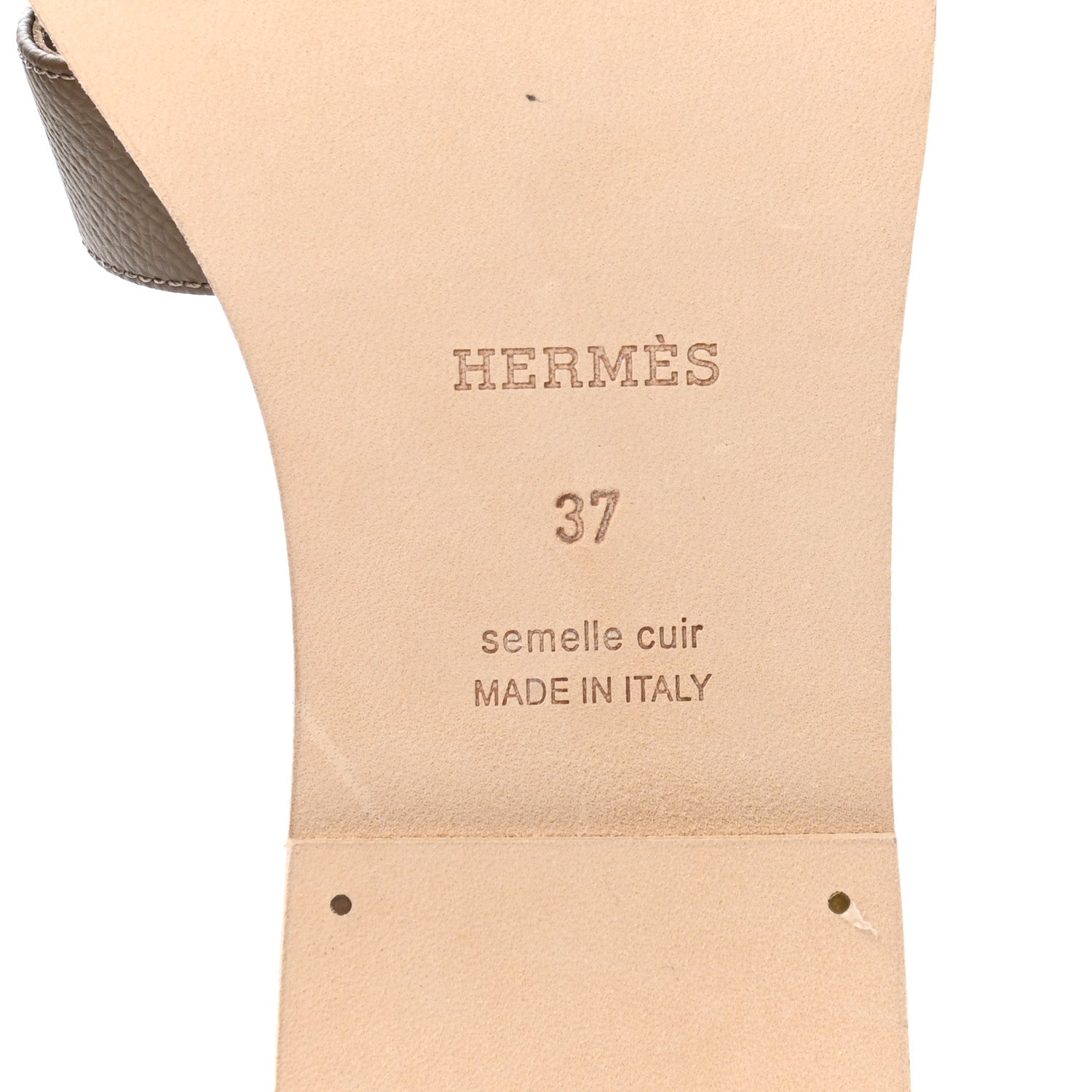 Hermes Epsom Oran Sandals 37 Etoupe 6 of 9
