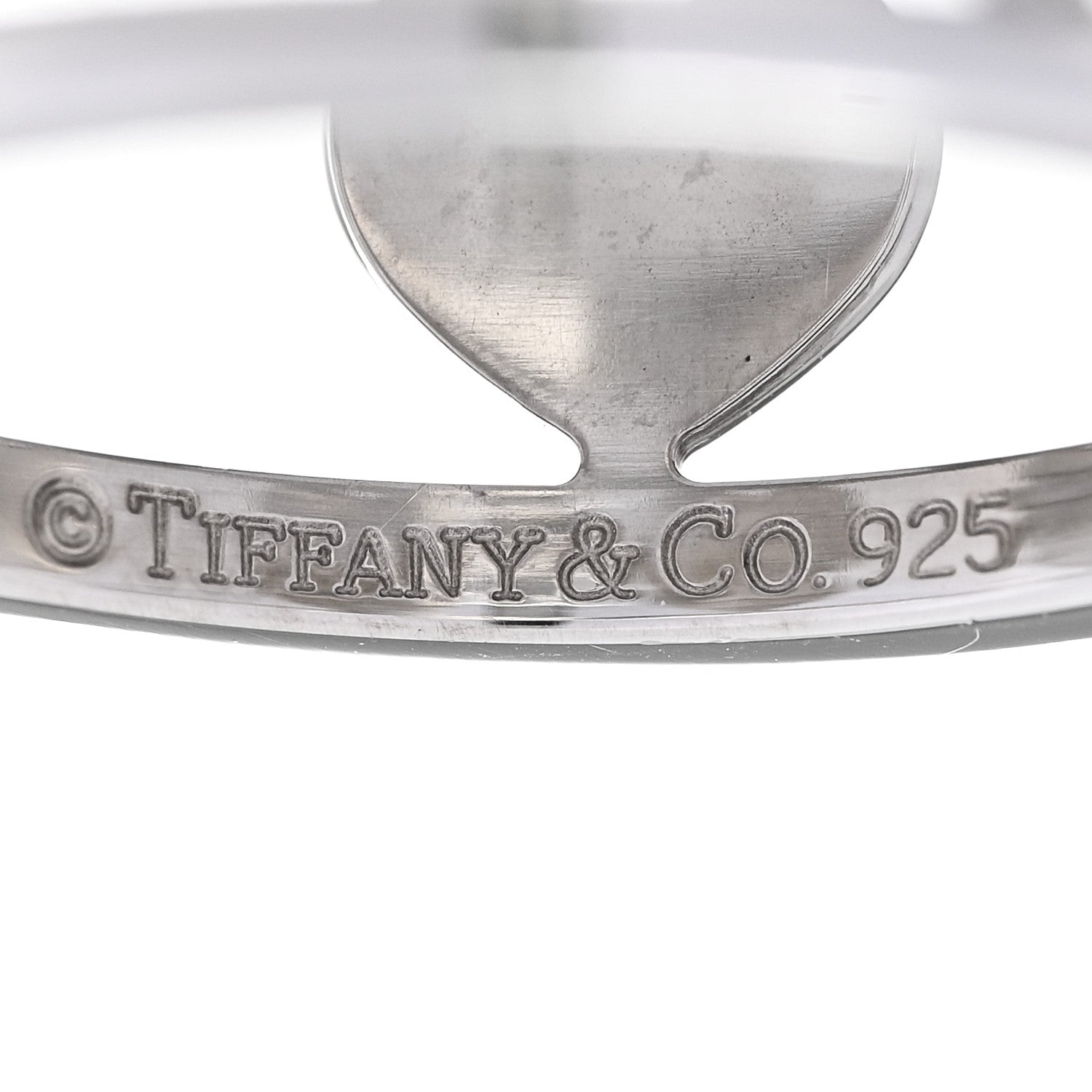 Tiffany Sterling Silver Heart Stencil Band Ring 53 6.5 4 of 4