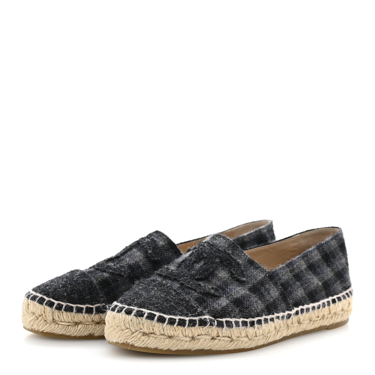 Chanel Flannel CC Espadrilles 36 Dark Grey Black 4 of 9