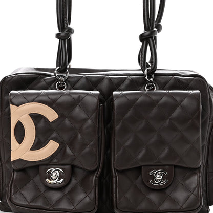 Chanel Calfskin Quilted Large Cambon Multipocket Reporter Brown Beige 8 of 10
