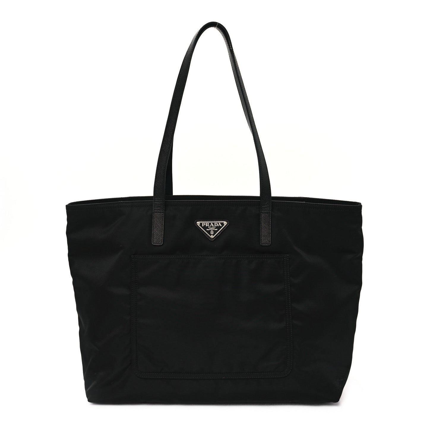 Tessuto Nylon Saffiano Shopping Tote Black