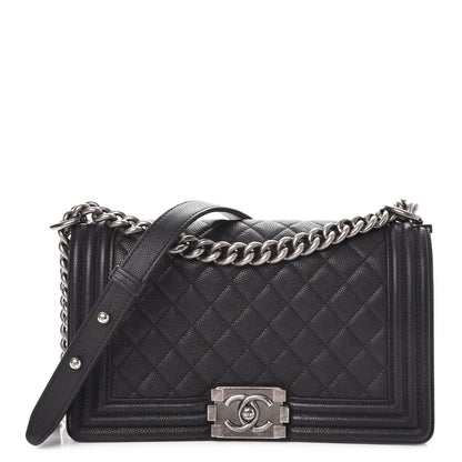 Chanel Caviar Quilted Medium Boy Flap Black 1 of 8