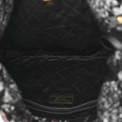 Chanel Tweed Patchwork Quilted Chanel 22 Black Grey Pink 6 of 11