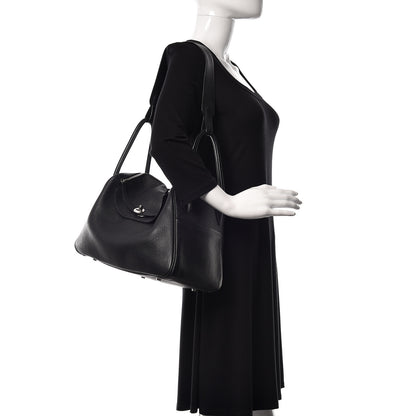 Hermes Taurillon Clemence Lindy 34 Black 2 of 22
