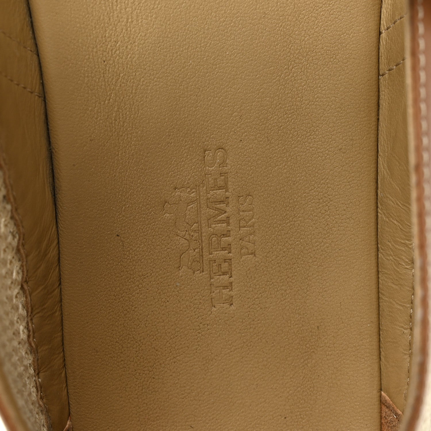 Hermes Crochet Knit Calfskin Kichu Ballet Flats 37.5 Beige Lin Naturel 8 of 9