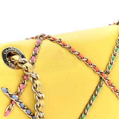 Chanel Lambskin Small Entwined Chain Flap Yellow Multicolor 13 of 21