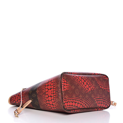 Louis Vuitton Monogram Kusama Waves Neverfull MM Red 4 of 11