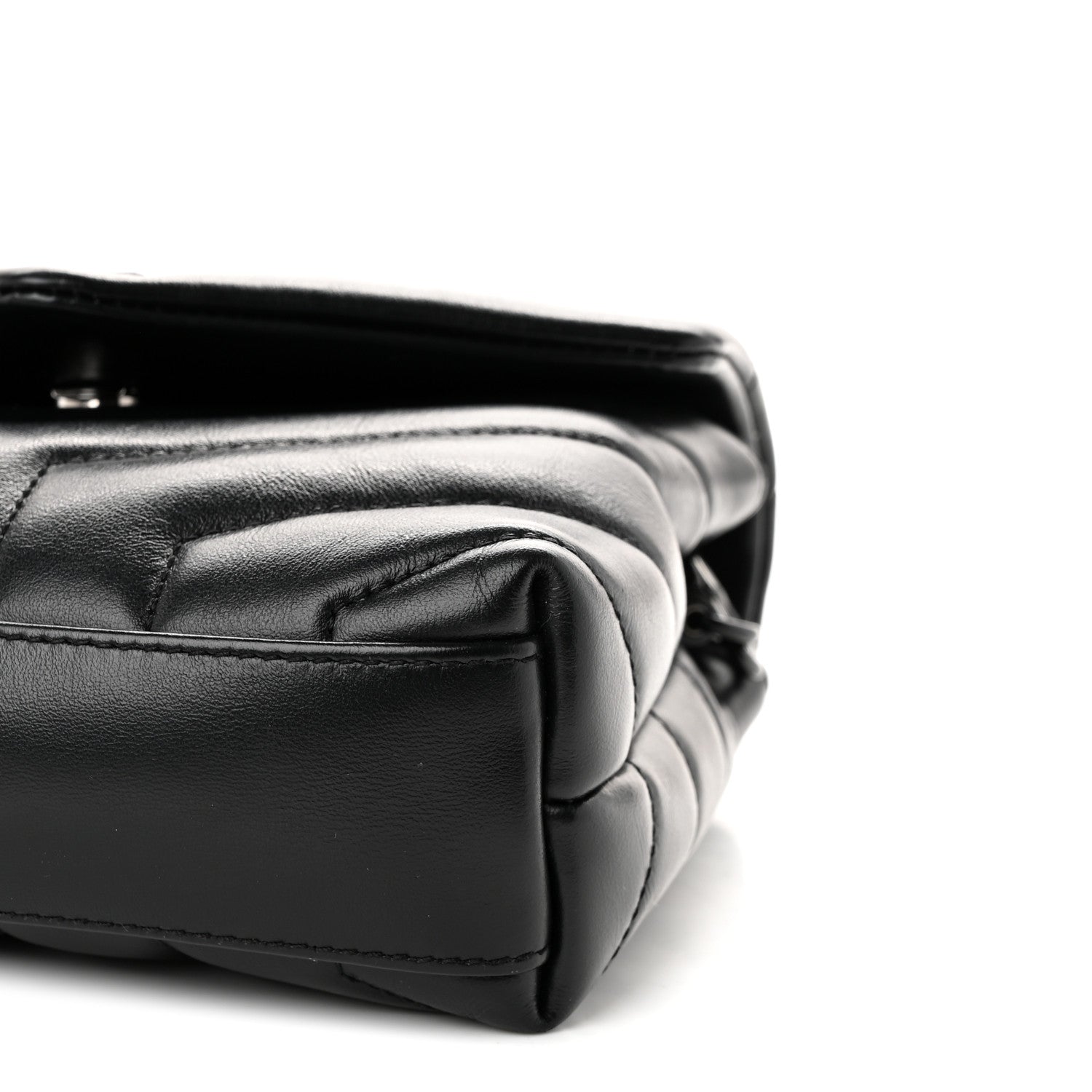Saint Laurent Calfskin Y Quilted Monogram Monochrome Toy Loulou Crossbody Bag Black 10 of 10