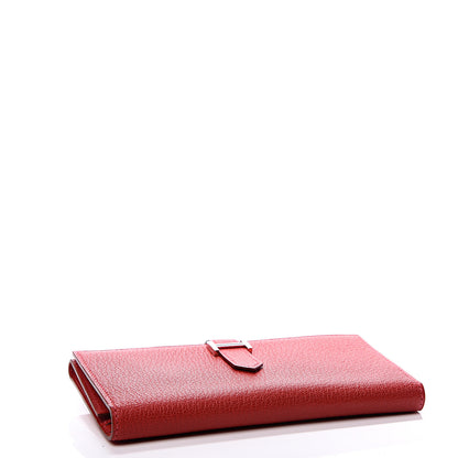 Hermes Chevre Mysore Bearn Gusset Wallet Rouge Garance 3 of 8