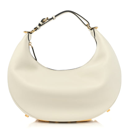Fendi Vitello Grace Matte Medium Fendigraphy Hobo Bag White Ice 1 of 8
