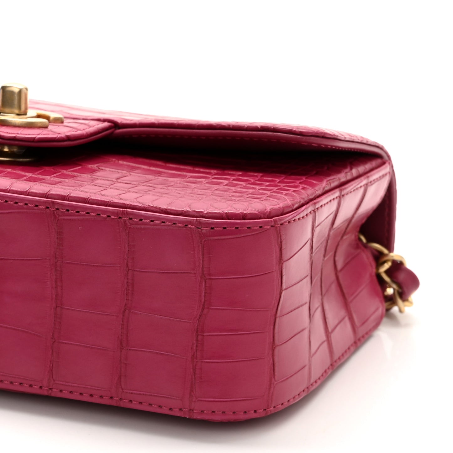 Matte Alligator Mini Flap Pink