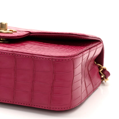 Chanel Matte Alligator Mini Flap Pink 10 of 11