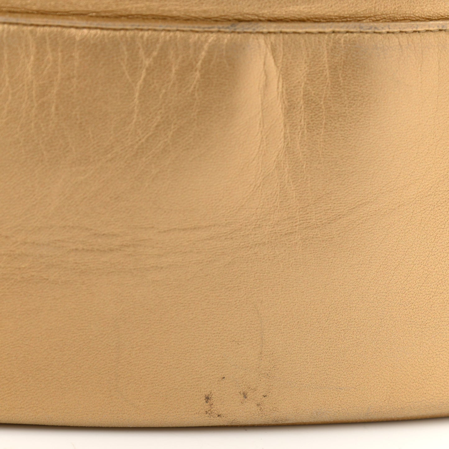 Metallic Lambskin CC Drawstring Shoulder Bag Gold