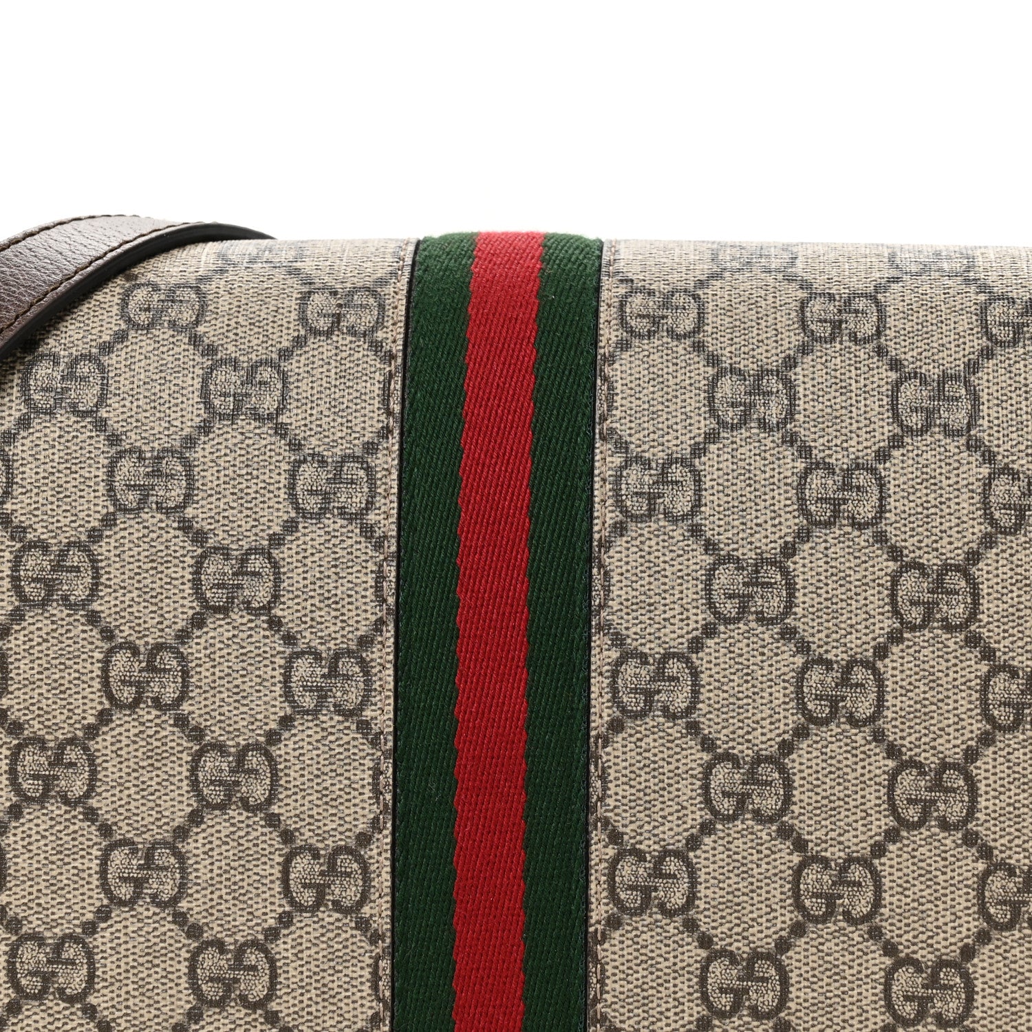 Gucci GG Supreme Monogram Web Small Ophidia Flap Messenger Bag Brown 8 of 12