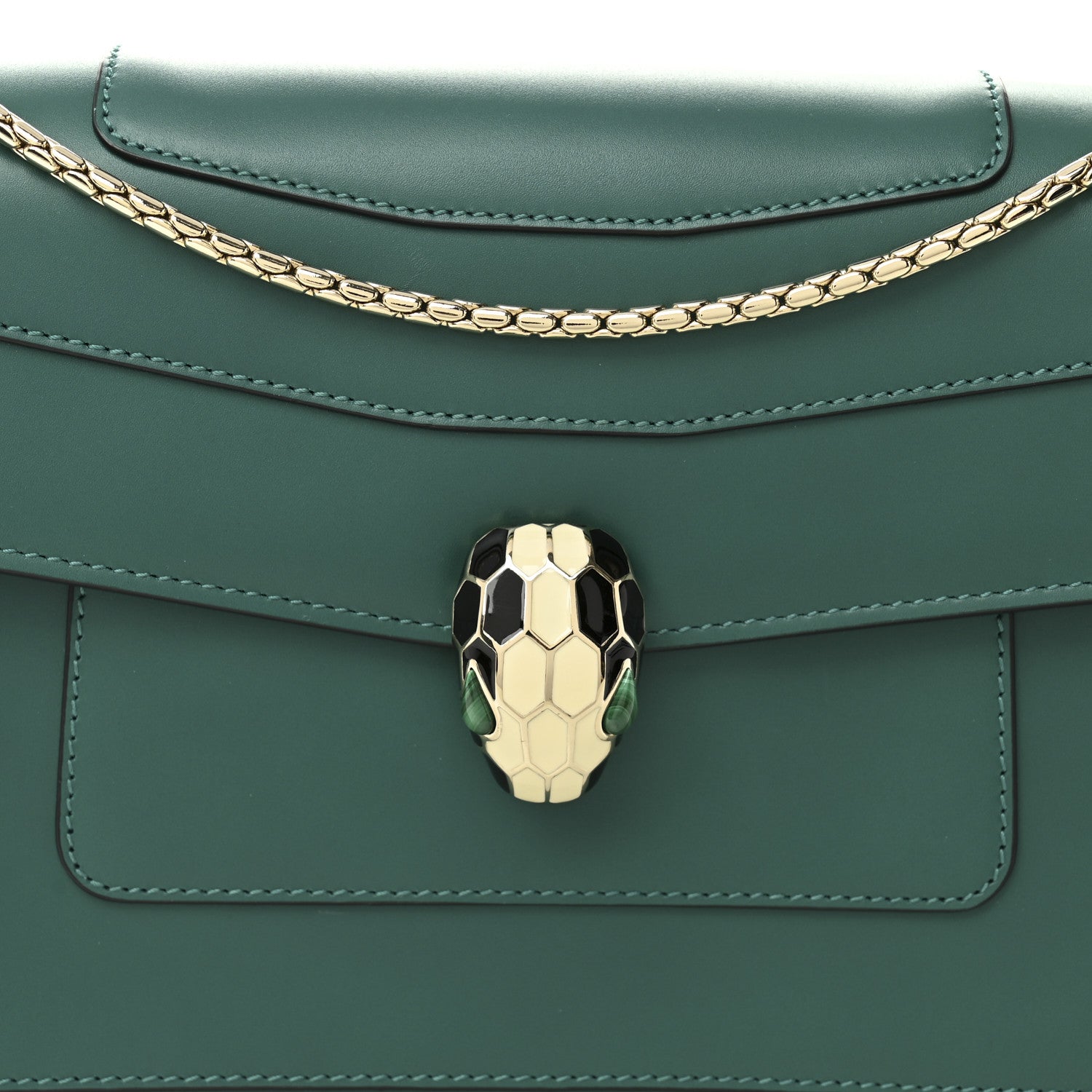 Bulgari Calfskin Serpenti Forever Shoulder Bag Emerald Green 10 of 12