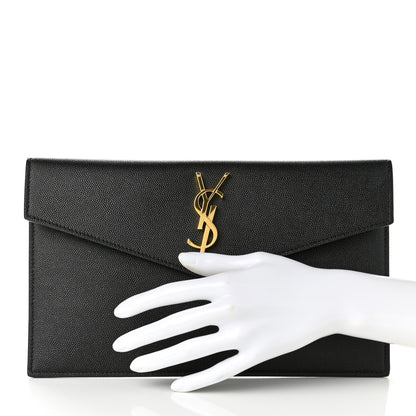 Saint Laurent Grain De Poudre Uptown Pouch Black 2 of 7