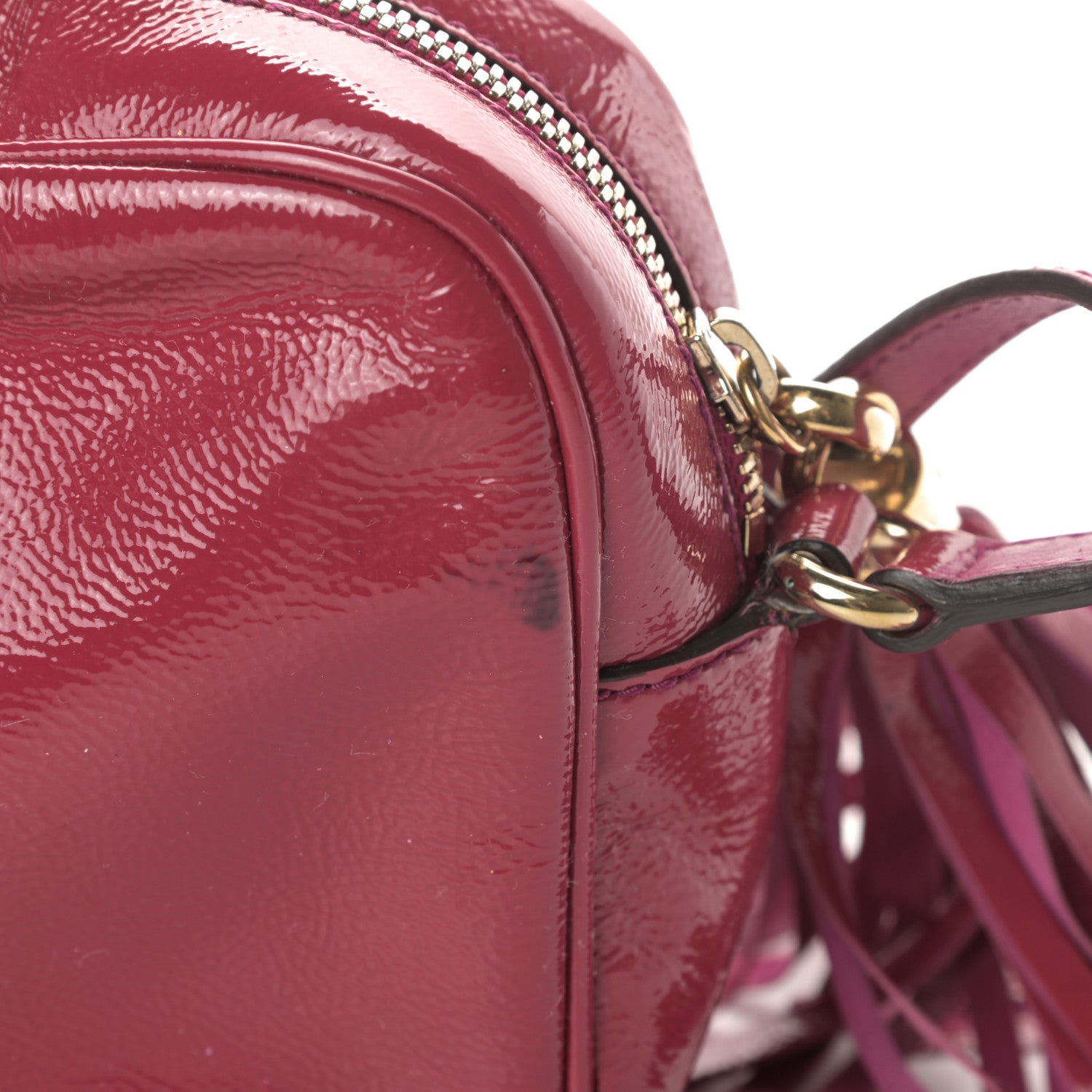 Gucci Soft Patent Small Soho Disco Bag Bright Bougainvillea 14 of 18