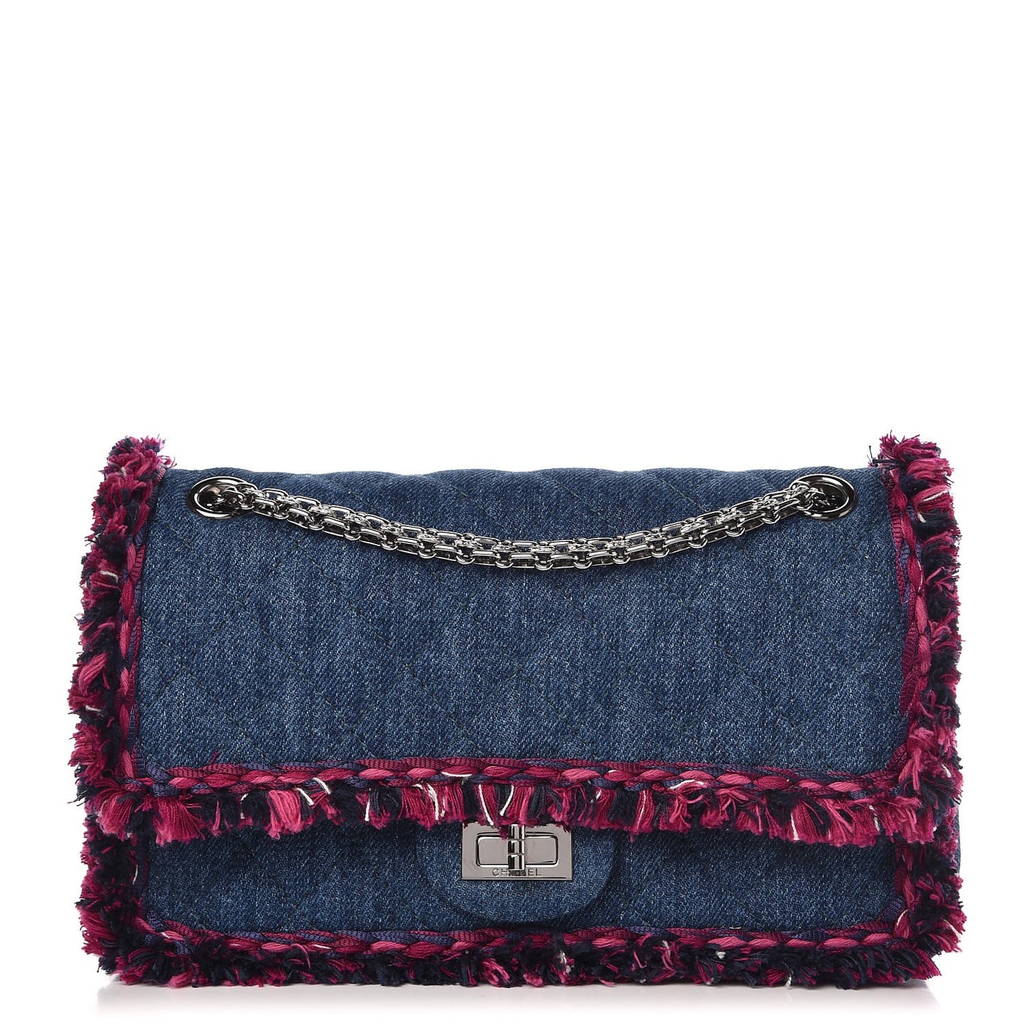 Denim Tweed 2.55 Reissue 225 Flap Blue Dark Pink