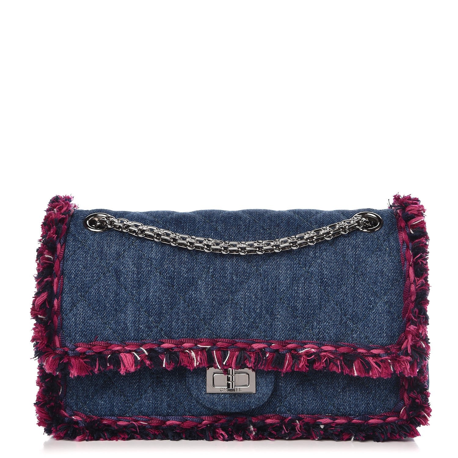Chanel Denim Tweed 2.55 Reissue 225 Flap Blue Dark Pink 1 of 7