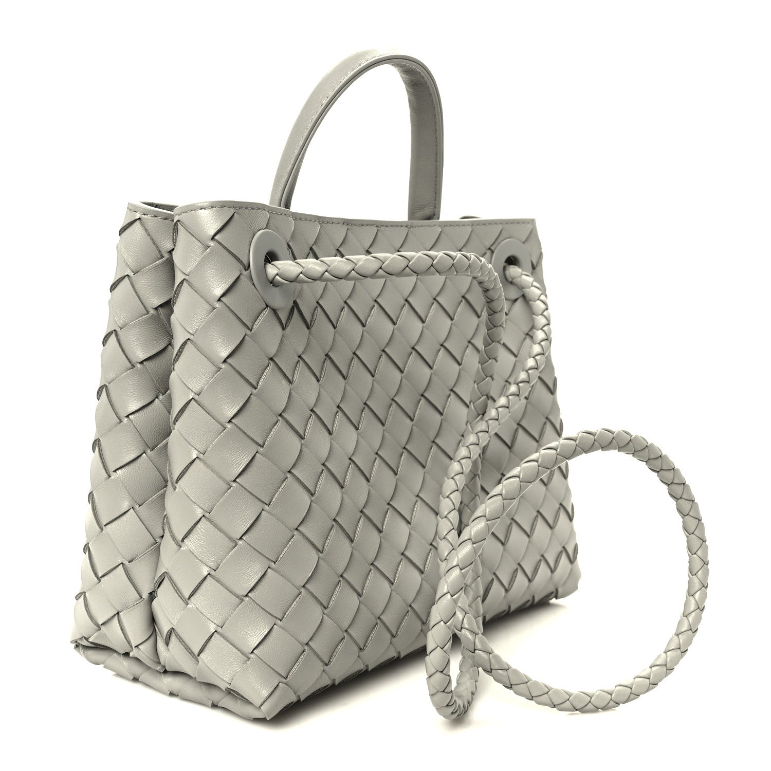 Bottega Veneta Nappa Intrecciato Small Andiamo Shoulder Bag Sterling 3 of 10