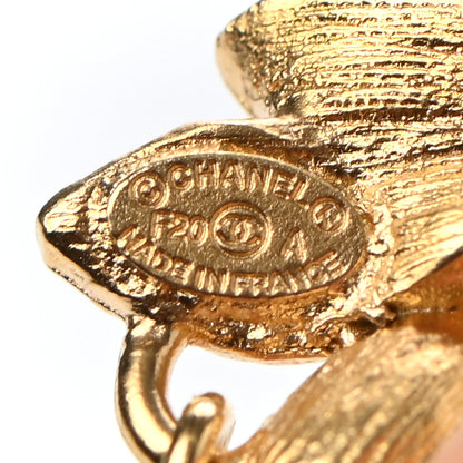 Chanel Crystal Sparkling Wheat CC Drop Earrings Gold 4 of 4