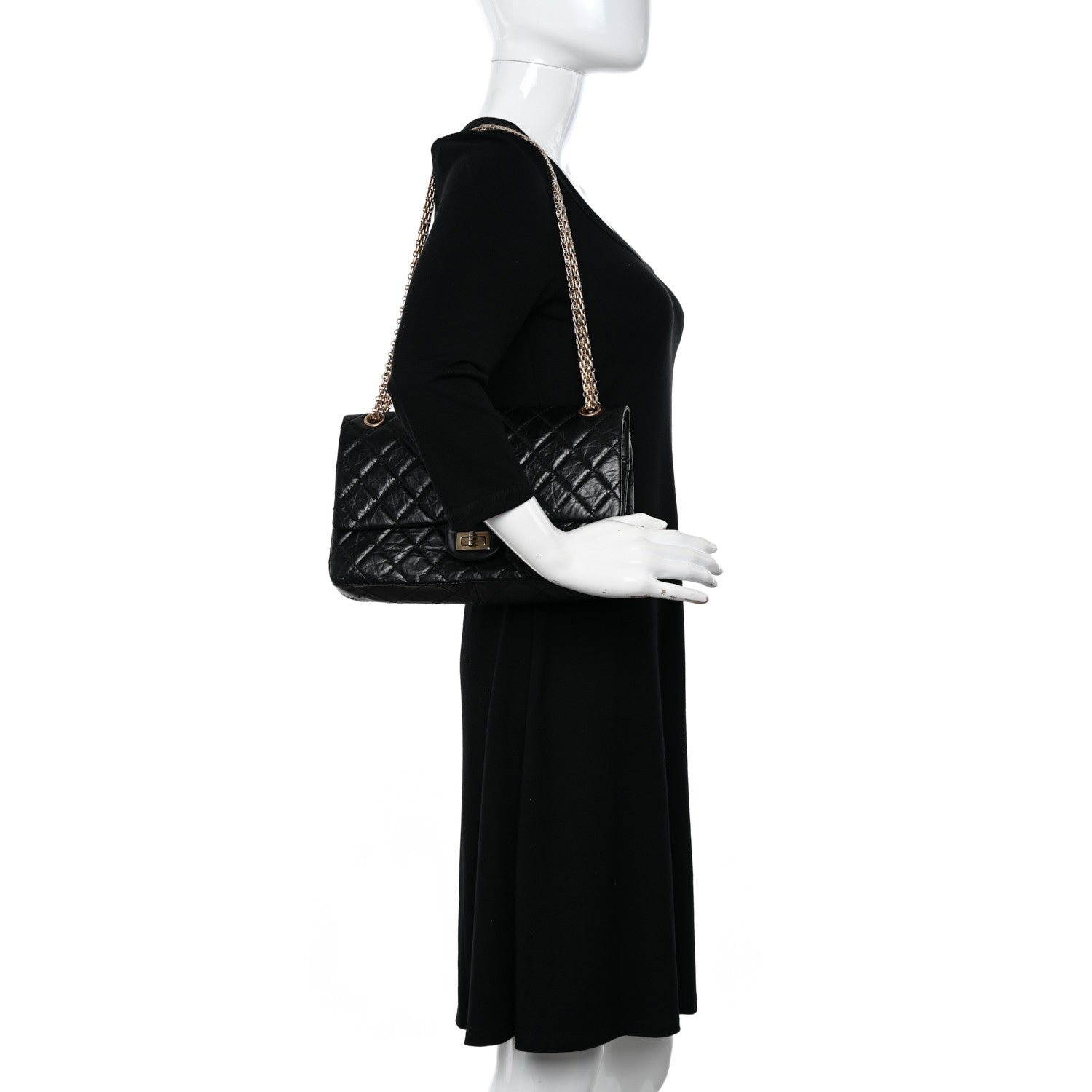 Chanel Aged Calfskin Quilted 50th Anniversary 2.55 Reissue 226 Flap Black 2 of 13