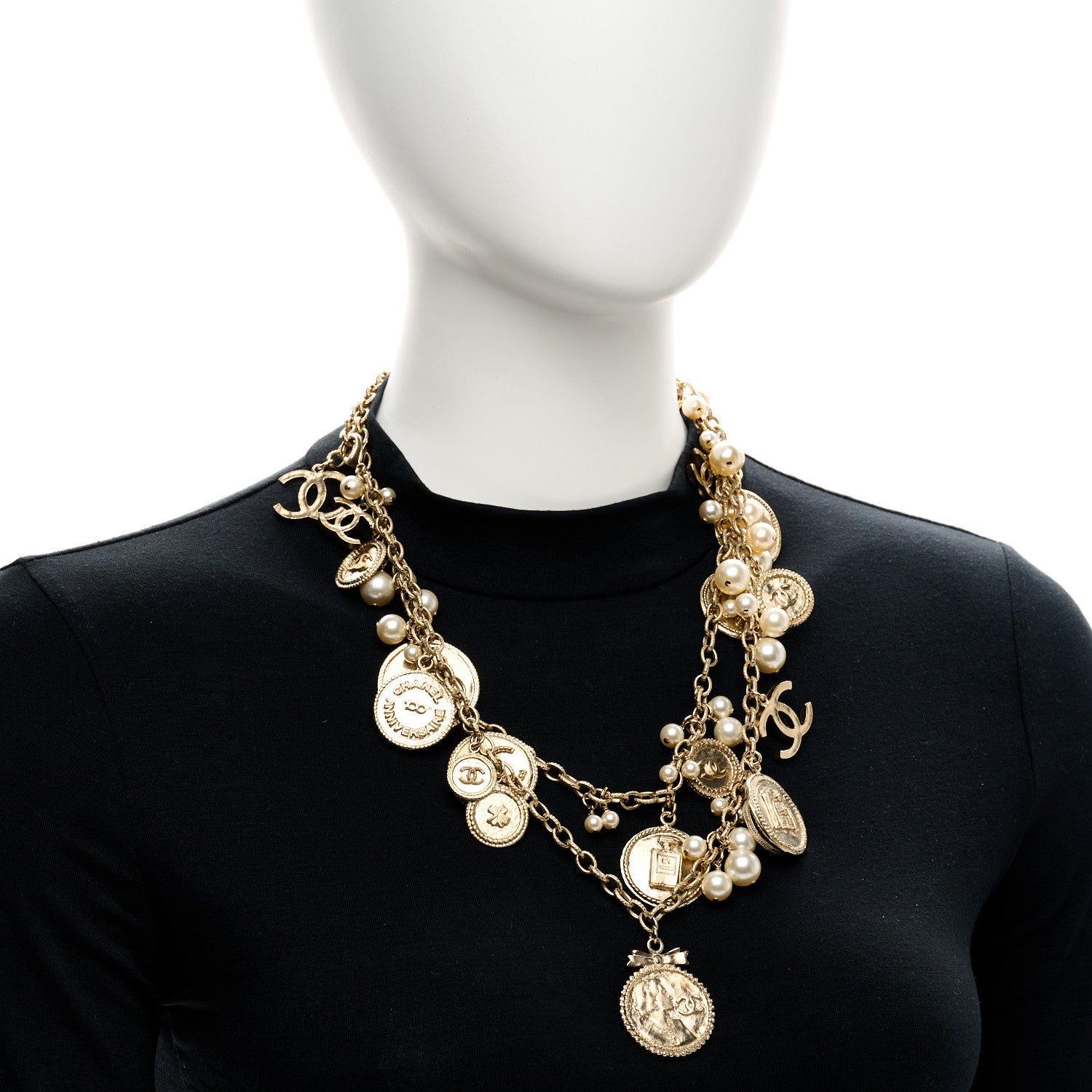 Chanel CC Medallion 100 Anniversary Chain Necklace Gold 2 of 6