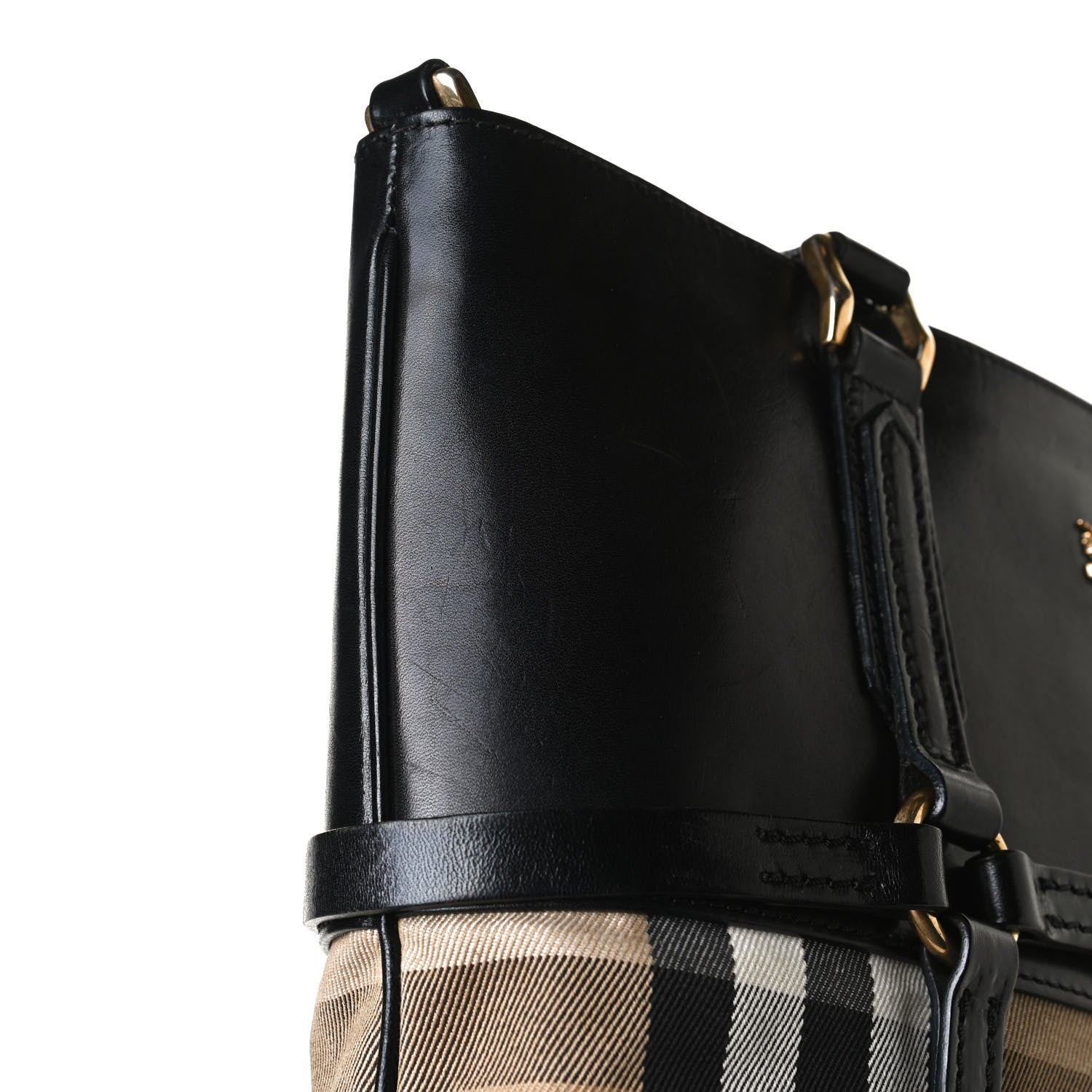 Burberry House Check Bridle Calfskin Tote Black 15 of 24