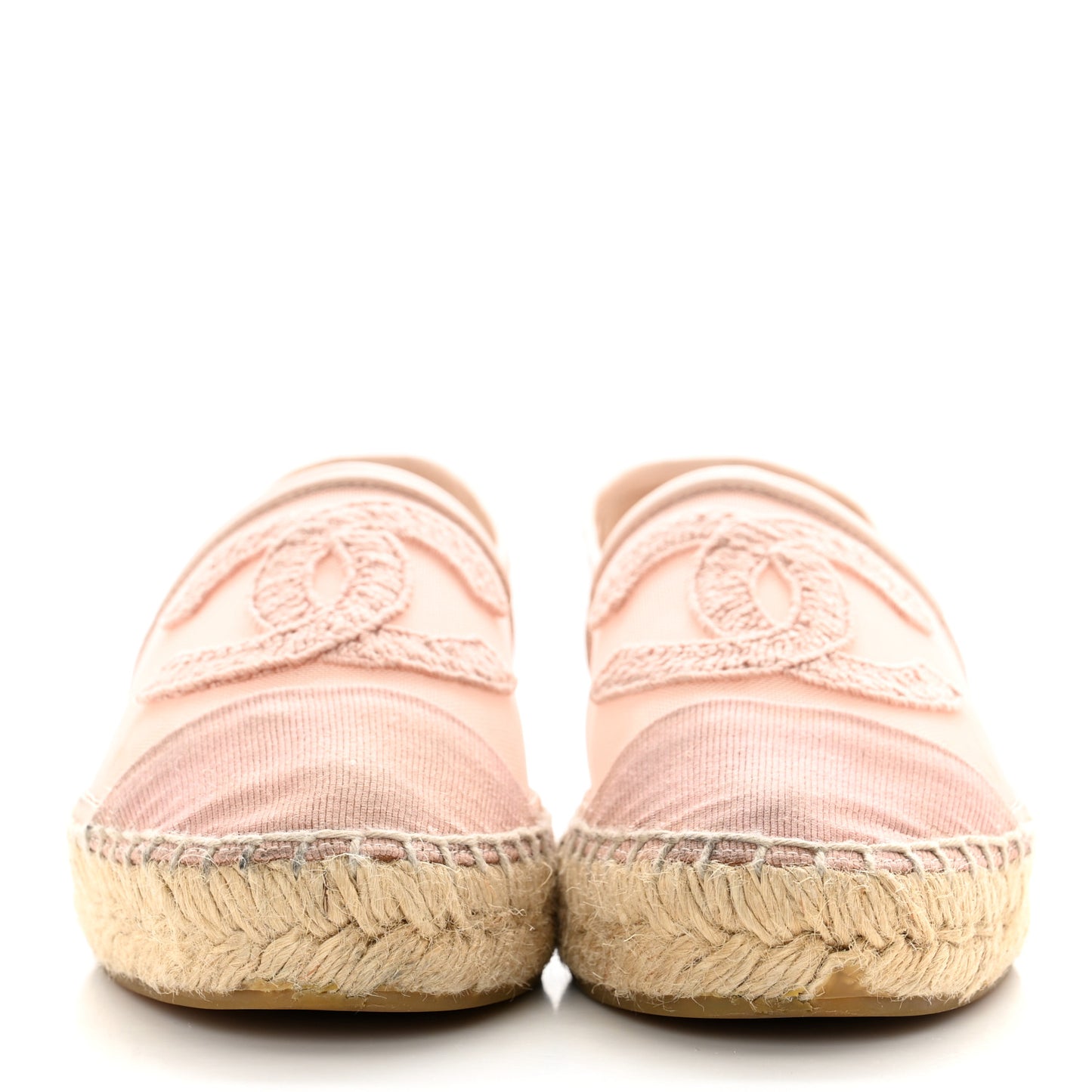 Mesh Grosgrain CC Espadrilles 36 Pink